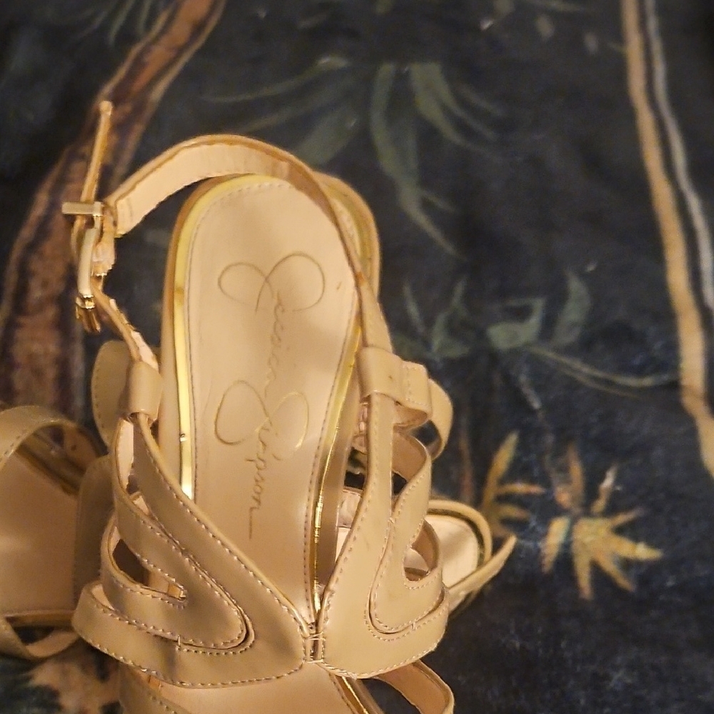 Jessica Simpson Nude Strappy Heels